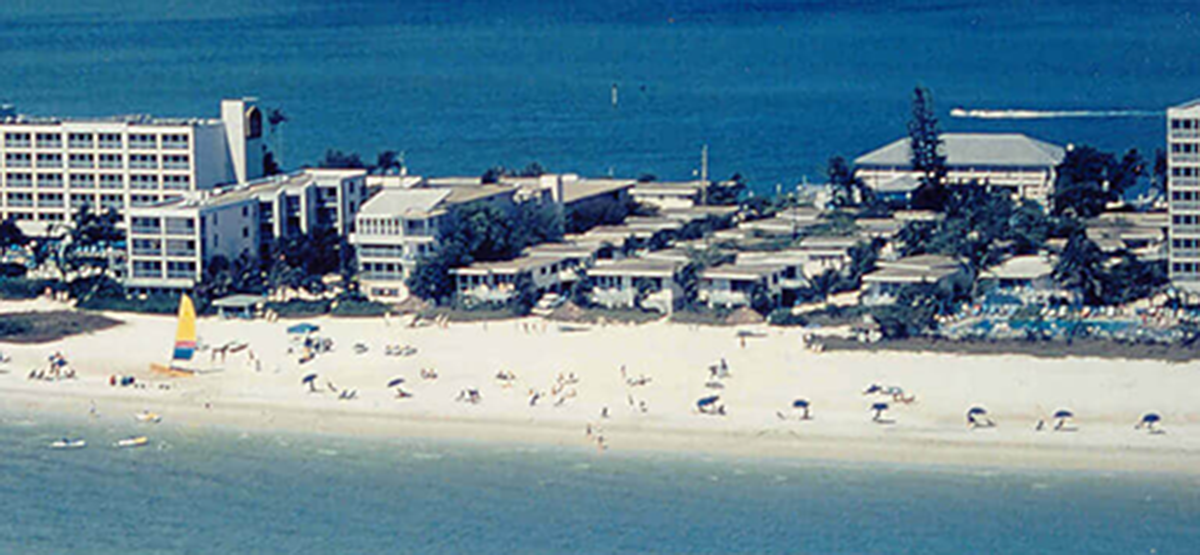 aerial view of pink shell in 1998